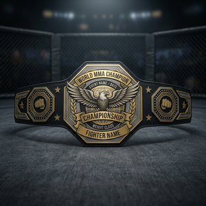 เข็มขัดแชมป์โลก MMA & ยิวยิตสู & คาราเต้ รุ่นเฮฟวี่เวท แบบสั่งทำพิเศษ หนังแท้ ระบายอากาศได้ดี สำหรับผู้ใหญ่ ทั้งชายและหญิง - Product Image 2
