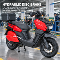 Scooter électrique de livraison de marchandises alimentaires professionnel robuste avec porte-bagages avant et boîte de livraison arrière, cyclomoteur électrique de livraison