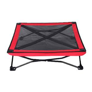 เตียงสุนัขยกสูงระบายอากาศได้ทำจากผ้าอ๊อกซ์ฟอร์ดถอดซักได้กรอบเหล็กพับได้สำหรับกลางแจ้ง - Product Image 3