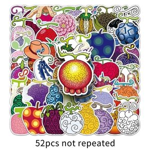 Nuevo diseño 52 unids/bolsa a prueba de agua extraíble Anime Devil Fruit pegatinas de vinilo para monopatín teléfono portátil Decoración - Product Image 3