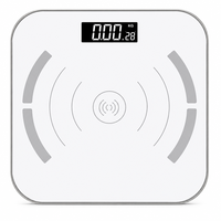 Balance de salle de bain numérique carrée 26x26cm, pèse-personne électronique avec écran LED, design fin de 2cm pour usage domestique
