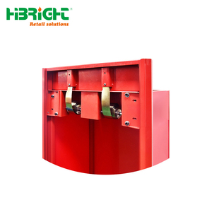 Premium <b>Wooden</b> Supermarket <b>Shelving</b> <b>Unit</b> with Heavy Duty Swivel Casters Mobile Retail Display Rack for Grocery Store - Product Image 3