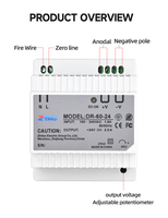 Alimentation sur rail DIN DR-30-12 30W 12V 2.5A homologuée CE ROHS avec alimentation à découpage haute qualité 220V AC vers DC 12VDC