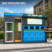 Station de tri des déchets modulaire et évolutive avec compartiments extensibles pour répondre aux besoins de recyclage des communautés en croissance.