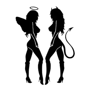Oem Стайлинг автомобиля Ангел Дьявол сексуальная девушка забавная индивидуальная наклейка на автомобиль наклейка