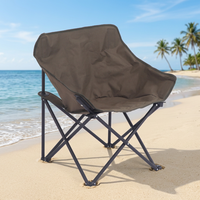 Nouvelle chaise lune pliable en fer – Chaise longue portable pour camping et dortoir, forme ronde