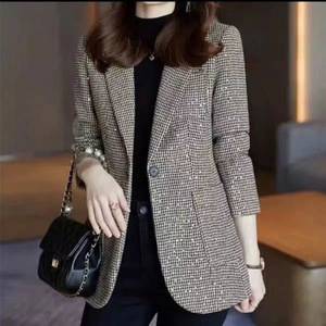 Rétro Veste <span class=keywords><strong>Femme</strong></span> Très Chaud Blazer <span class=keywords><strong>Femme</strong></span> Costumes Couture Vêtements <span class=keywords><strong>Long</strong></span> <span class=keywords><strong>Manteau</strong></span> Automne Tenues Casual Luxe Tendance - Product Image 2