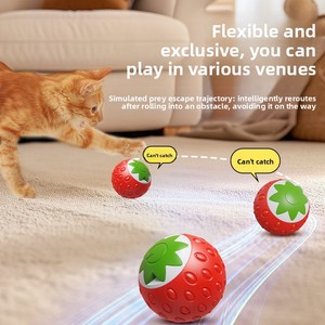 Giocattolo per animali domestici di rotolamento automatico resistente resistente alla fragola - Product Image 4