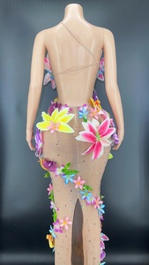 NOVANCE 2022 Ideas de nuevos productos Adornos de cristal Vestidos de flores coloridos para niñas <span class=keywords><strong>Vestido</strong></span> sexy con <span class=keywords><strong>espalda</strong></span> <span class=keywords><strong>descubierta</strong></span> y hombros - Product Image 6