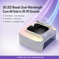 Lámpara y Taladro de Uñas Profesional 2 en 1, 30 LED, 365nm, 405nm, 45000 RPM, Recargable, Pantalla LCD, Logotipo Personalizado, Suministro OEM