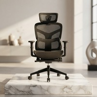 Chaise de bureau ergonomique en maille avec appui-tête réglable, base coulissante et dossier inclinable pour la maison, le bureau, la salle d'étude et la chambre d'enfant