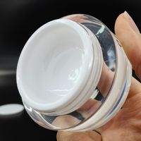 Botol Sampel Krim Leher Lebar Akrilik/PS 0.5oz Strength Factory, Kemasan Perawatan Kulit Kosmetik, Logo Kustom Model 018