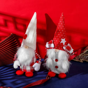 Bonnet de Noël tricoté à la machine, motif Père Noël sans visage, gnome cache-yeux, écologique, décor musical de dessin animé pour la maison, Nouvel An - Product Image 1