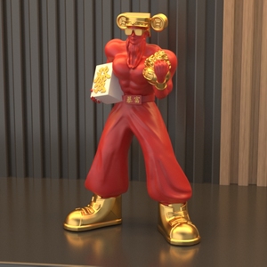 Muscle God Wealth 3D resina artesanía estatua hogar Oficina sala de estar adornos de mesa tienda decoración de escritorio escultura - Product Image 2