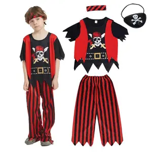 Wholesale Cheap halloween Deluxe Role Play Dress Up Set Children Pirate Clothes for Boys and Girls PRCS-001