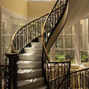 Hiện đại theo phong cách retro cầu thang cong với PVC rắn gỗ bước sắt lan can cho biệt thự cho Canada biệt thự & chúng tôi trang trại nhà - Product Image 5