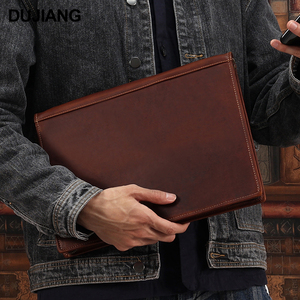 الأعمال جلد طبيعي A4 مؤتمر مجلد ملفات حافظة مستندات المنظم حقيبة سستة مجلد ملف ل 12.9 بوصة باد - Product Image 2