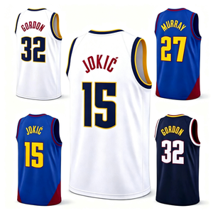 Maillot de basket-ball unisexe # 15 Nikola Jokic # 27 Jamal Murray # 32 Aaron Gordon Uniforme domicile/extérieur Statement 100% - Product Image 1