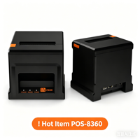 Impresora Térmica de Recibos POS de 80 mm, Impresora Inalámbrica de Facturas para Comercio Minorista, Máquina de Impresión de Facturas de 3 Pulgadas con Cortador Automático 8360