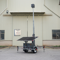 Remolque de Vigilancia Industrial BIGLUX con Monitor IA, Remolque Móvil de CCTV Solar con Mástil de 7 Metros y Batería de Litio para Uso en Exteriores