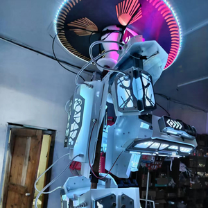 Robot de Escenario Luminoso Portátil con Sombrero de <span class=keywords><strong>Vaquero</strong></span>, Mecha Láser LED RGB con Patrón Hueco para Bares, Desfiles, Eventos Comerciales y Actuaciones en Vivo - Product Image 1