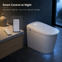 WC intelligent de haute qualité au design moderne avec bidet électrique, siège chauffant, chasse d'eau automatique et télécommande