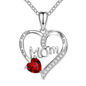 Collier tendance <span class=keywords><strong>Mylove</strong></span> pour la fête des mères avec pendentif cœur en zircon et chaîne à maillons en alliage de cuivre, cadeau pour maman - Product Image 5