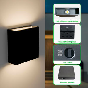 Lampe murale extérieure moderne en aluminium 24W avec éclairage COB réglable 5CCT, haut et bas, pour la décoration de maison de luxe - Product Image 4