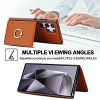 Étui de luxe en similicuir avec porte-cartes et anneau support pour Samsung Galaxy S26 Ultra, S25 Plus, S24, S23, S22, Note20, A56