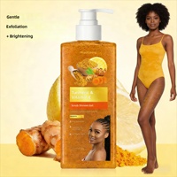 Gel Douche Corporel Exfoliant au Curcuma OEM Transfrontalier 520ml Hydratant Éclaircissant Parfum Fleur d'Oranger