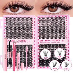 Segmented DIY False Eyelash Book Hot Melt Mixed Style Natural Thick Large Volume <b>Lash</b> <b>Kit</b> For Export Wholesale - Product Image 3
