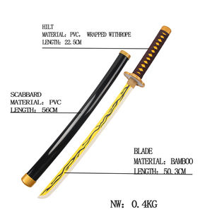 Collection de cosplay <span class=keywords><strong>Demon</strong></span> <span class=keywords><strong>Slayer</strong></span> Kaigaku la plus populaire, nouveaux jouets épées, <span class=keywords><strong>mini</strong></span> <span class=keywords><strong>katana</strong></span> en bois avec lame en bambou, <span class=keywords><strong>katana</strong></span> courte d'anime - Product Image 5