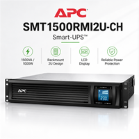APC SMT1500RMI2U-CH 1500VA/1000W UPS Rak, Online Interaktif Gelombang Sinus Murni dengan AVR untuk Pusat Data & Rak Server
