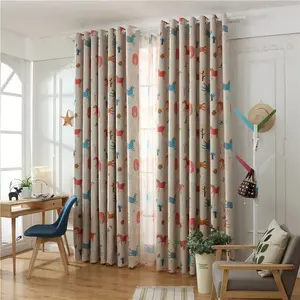 Cortinas opacas con estampado Floral para ventana, tela de poliéster para niños