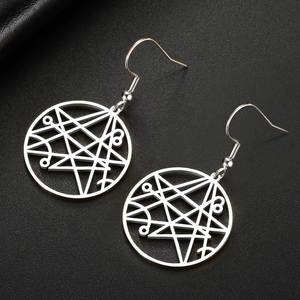 Myshape Sigil of <strong>Necronomicon</strong> Symbol Earring Cthulhu Mythos <strong>Book</strong> of Dead Pendant Stainless Steel Jewelry - Product Image 2