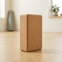 Syntus Kork Yoga Block & Gurt Set 2-teilig Hochdichte Weiche Rutschfeste Yoga-Blöcke 9x6x4 Zoll 8FT Metall D-Ring Gurt für Pilates