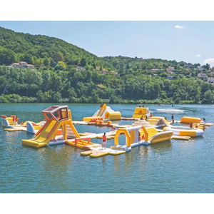 Parco Acquatico Gonfiabile Galleggiante per <span class=keywords><strong>Mare</strong></span>, Attrezzatura Commerciale Mobile per Giochi d'Acqua all'Aperto, Percorso a Ostacoli Sportivo per <span class=keywords><strong>Spiaggia</strong></span> - Product Image 3