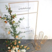 Properti Pernikahan Besi Seni Bunga Pintu Rak Dekorasi Latar Belakang Rak Pameran Lengkungan Persegi Pernikahan Panduan Jalan Luar Ruangan