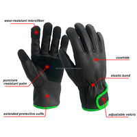 Gants de sécurité antidérapants Shunyu en cuir de vachette texturé, avec bracelet réglable, ambidextres - Robustes, durables, flexibles et résistants à l'abrasion