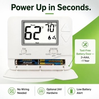 Termostat Digital 24V 1H 1C Satu Tahap Tidak Dapat Diprogram Baterai 2xAAA Mudah Dipasang Lampu Latar LCD untuk AC Kamar Hotel