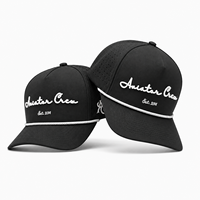 Casquette de golf imperméable à 5 panneaux avec découpe laser, perforations, broderie 3D, logo personnalisé, respirante, séchage rapide, pour homme et femme, idéale pour l'extérieur
