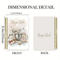Carnet de recettes spirale personnalisé avec logo, journal de cuisine, livre de recettes familial, carnet de recettes personnel, bloc-notes pour la vente en gros