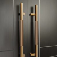 Poignée de porte en verre pour hôtel Shunlian SL-01, style antique chinois, en acier inoxydable épais, finition polie, double porte, sur mesure
