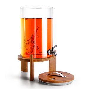 5L 8L 10L jugo resistente al calor Alcohol bebida fría dispensadores <span class=keywords><strong>de</strong></span> bebidas <span class=keywords><strong>de</strong></span> vidrio con estante <span class=keywords><strong>de</strong></span> <span class=keywords><strong>madera</strong></span> tapa grifo fiesta jarra <span class=keywords><strong>de</strong></span> <span class=keywords><strong>agua</strong></span> - Product Image 6