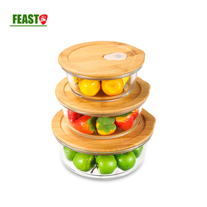 Microondas eco amigable natural <span class=keywords><strong>de</strong></span> <span class=keywords><strong>3</strong></span> bol <span class=keywords><strong>de</strong></span> cristal <span class=keywords><strong>de</strong></span> ensalada   contenedor <span class=keywords><strong>de</strong></span> alimentos <span class=keywords><strong>de</strong></span> la caja <span class=keywords><strong>de</strong></span> almuerzo - Product Image 4