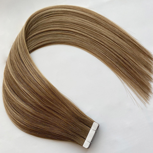 Extensions de cheveux humains chinois vierges Remy à double brin sans couture, d'un seul donneur, doux, lisses, invisibles, adhésives, blond blanc, 2026 - Product Image 5