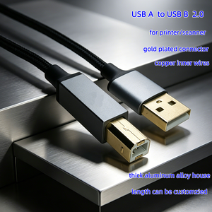 Câble de connexion de données pour <span class=keywords><strong>imprimante</strong></span> plaqué or de haute qualité TYPE C vers USB B 2.0, port carré, compatible avec les imprimantes HP et Epson - Product Image 1