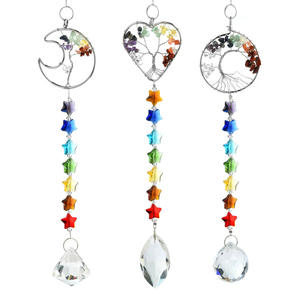 Ins style start moon albero della vita a forma rotonda con 7 chakra star hanging pendant suncatchers <span class=keywords><strong>dream</strong></span> rainbow sun catcher - Product Image 1