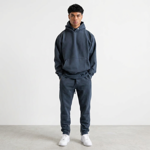 No Drawstring <b>Plain</b> <b>Hoodies</b> Unisex Drop Shoulder 450gsm Heavyweight Custom logo Regular Fit Zipper 100% Cotton Winter - Product Image 1