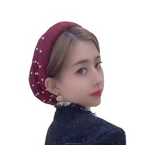 High-qualit Muslim women's Arab scarf hat, high elasticit, tie-back, solid color, soft inner laer, breathable and - Product Image 6